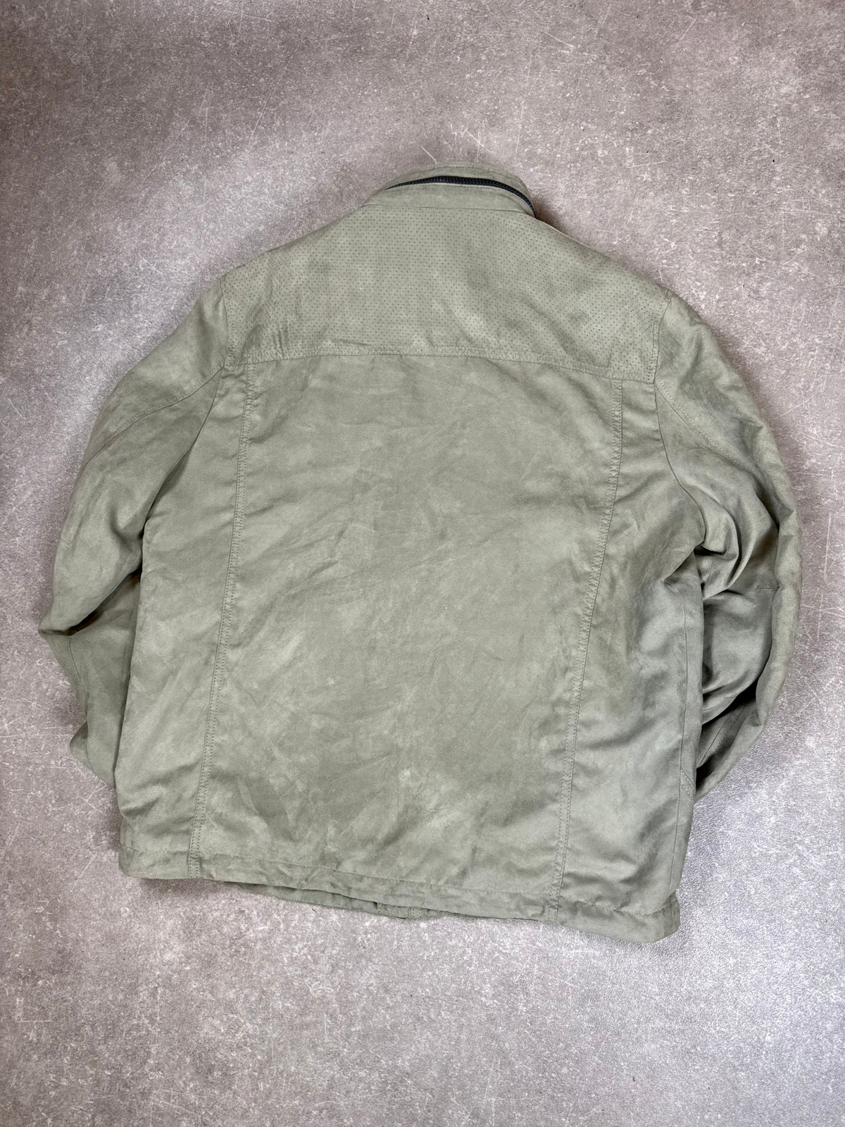Walbusch Ultraskin Herrenjacke Salbeigrün – Veloursoptik Freizeitjacke