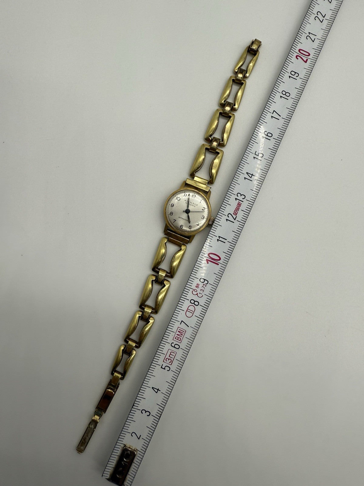 VINTAGE KIENZLE MADAME HANDAUFZUG GOLD DOUBLE DAMEN ARMBANDUHR UHR LÄUFT
