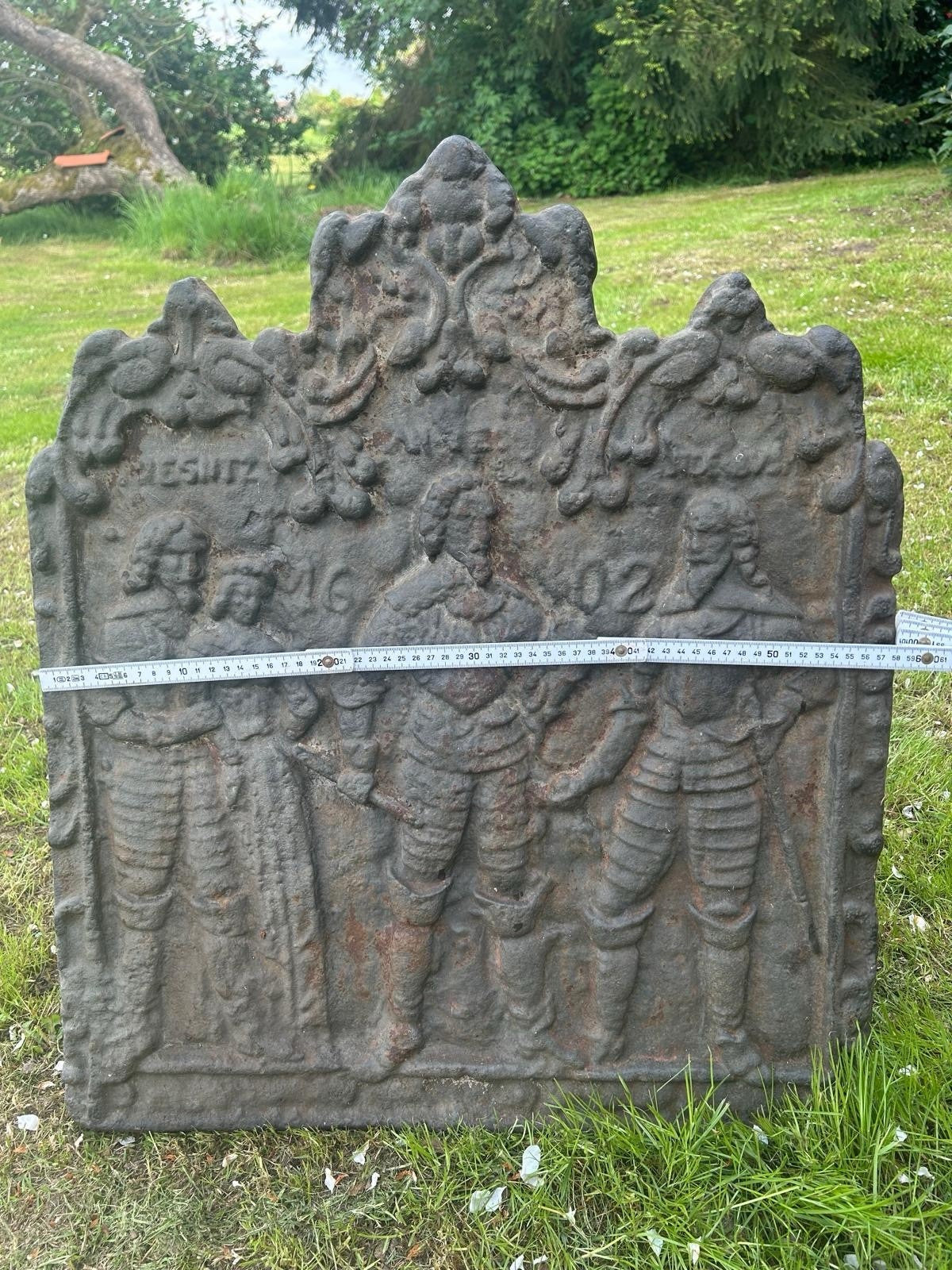 ANTIKE KAMINPLATTE WESEL UND DEN BOSCH - GUSSEISEN 1629 - HISTORISCH