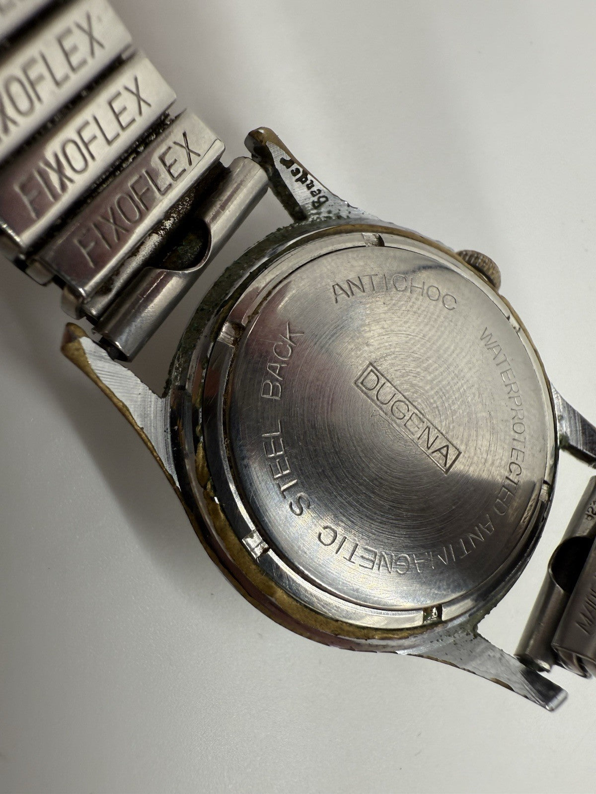 VINTAGE DUGENA 444 GERMANY HERREN UHR ARMBANDUHR 1950s HANDAUFZUG