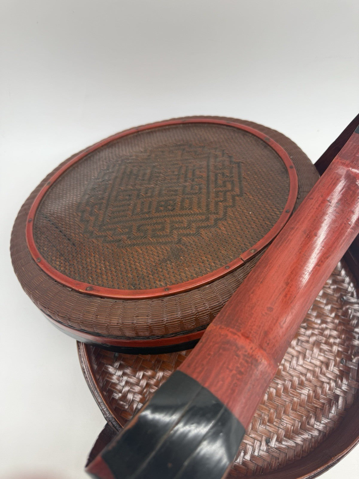HANDGEFERTIGTER ASIATISCHER KORB BAMBUS CHINA VINTAGE