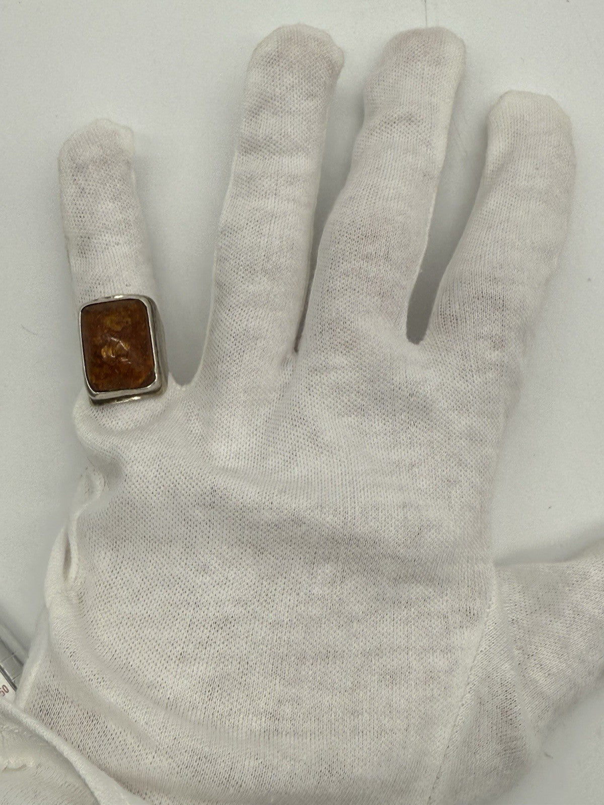 DESIGNER RING GEORG KRAMER 835 SILBER BERNSTEIN GR.54