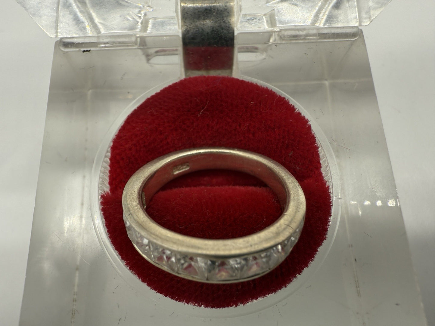 VINTAGE 925 STERLING SILBER RING MIT ZIRKONIA GR.53