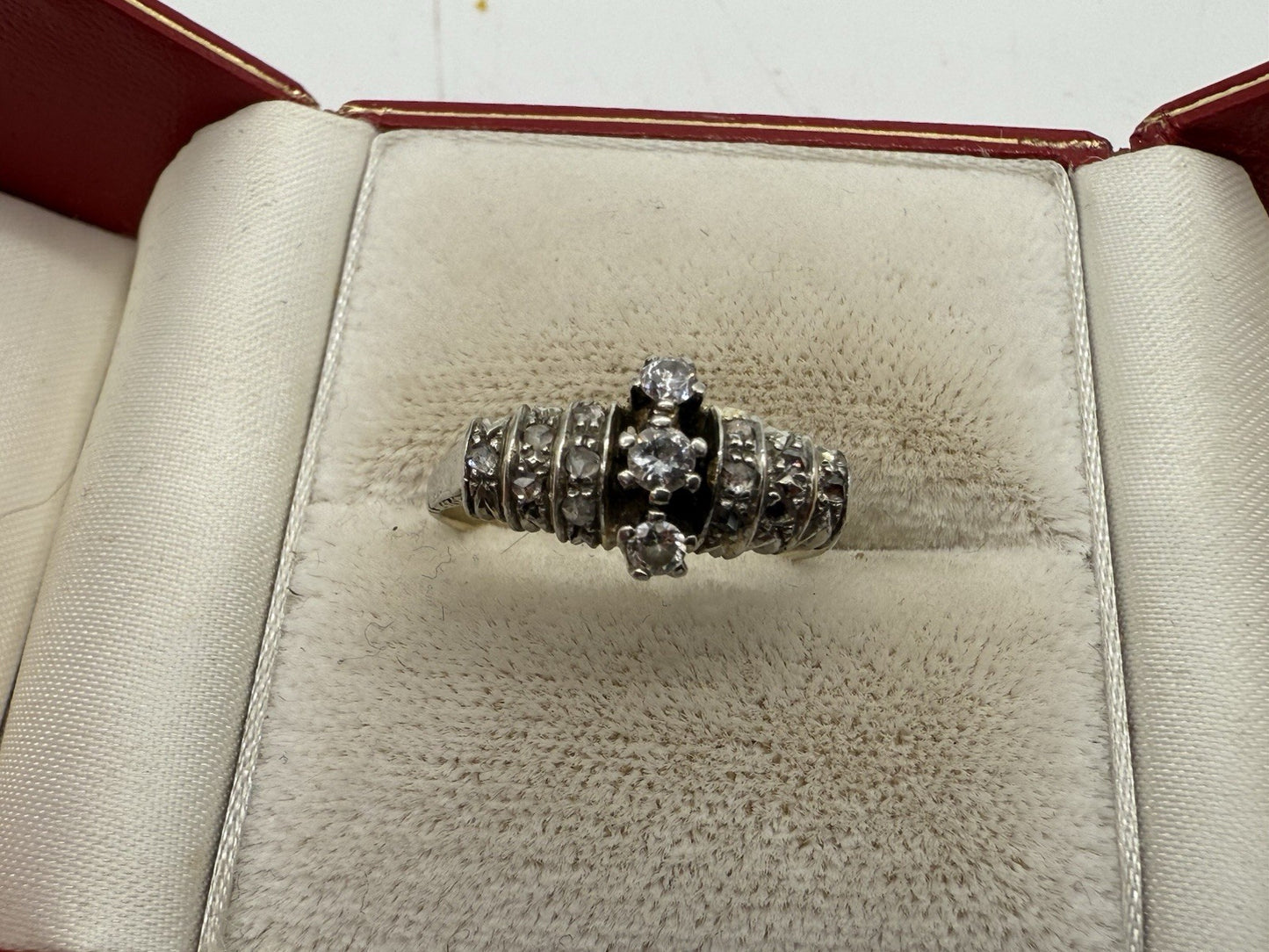 ANTIKER RING 750 GOLD RUSSLAND - 18 KARAT BICOLOR MIT BRILLANTEN