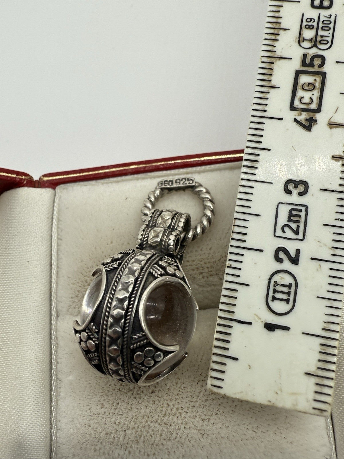 GROßER 925 STERLING SILBER GOTLAND KRISTALLKUGEL ANHÄNGER