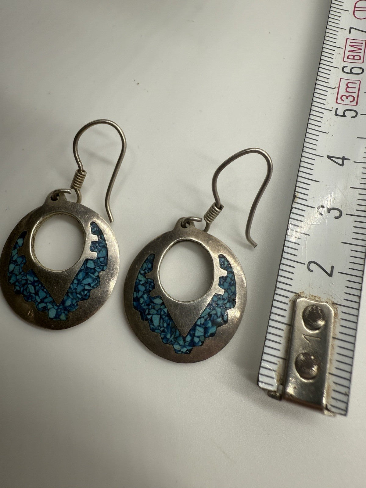 VINTAGE TAXCO TÜRKIS OHRRINGE 925 STERLING SILBER