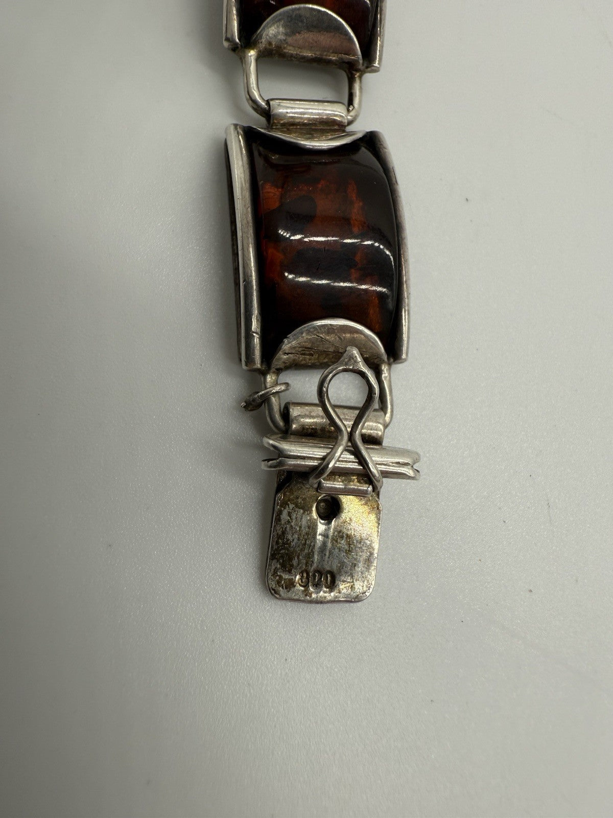 VINTAGE BERNSTEIN ARMBAND 800 SILBER 25,5cm