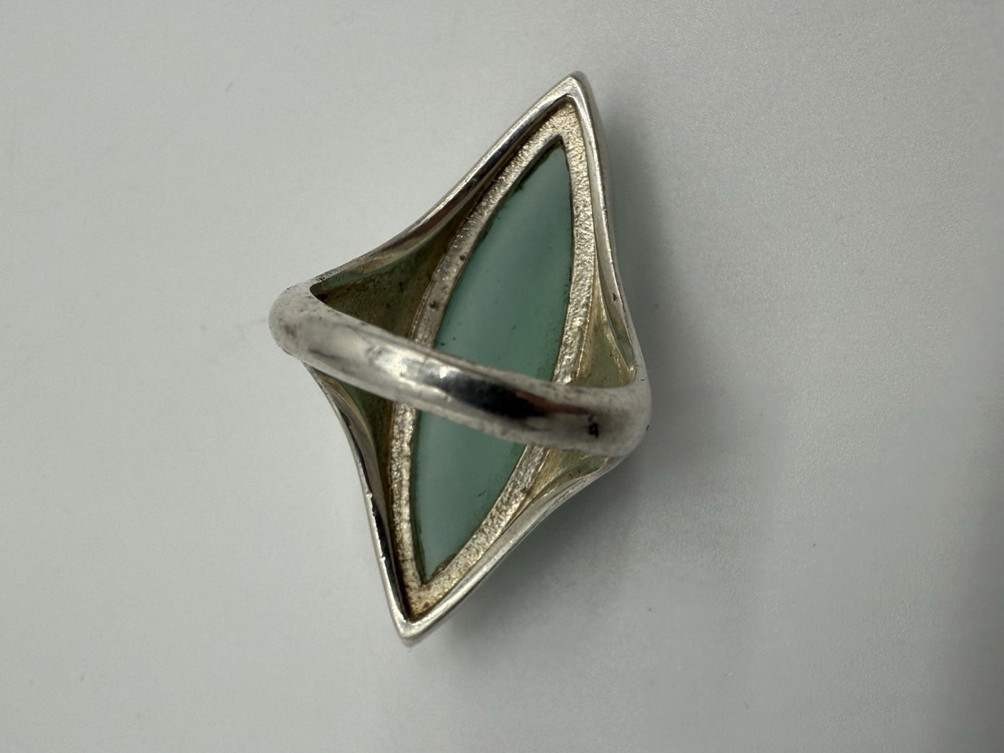 AQUA CHALCEDON RING 925 STERLING SILBER RING GR.54