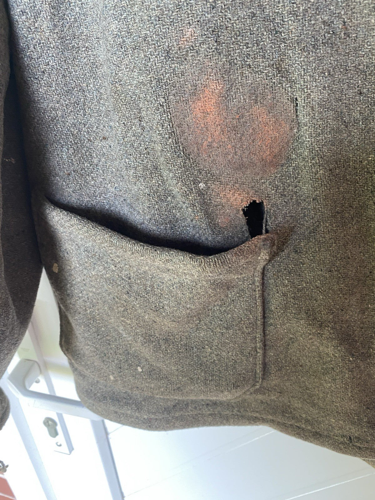 DEUTSCHE ARBEITSJACKE DRILLICHJACKE AUS WOLLFILZ, WEHRMACHT ODER ZIVIL