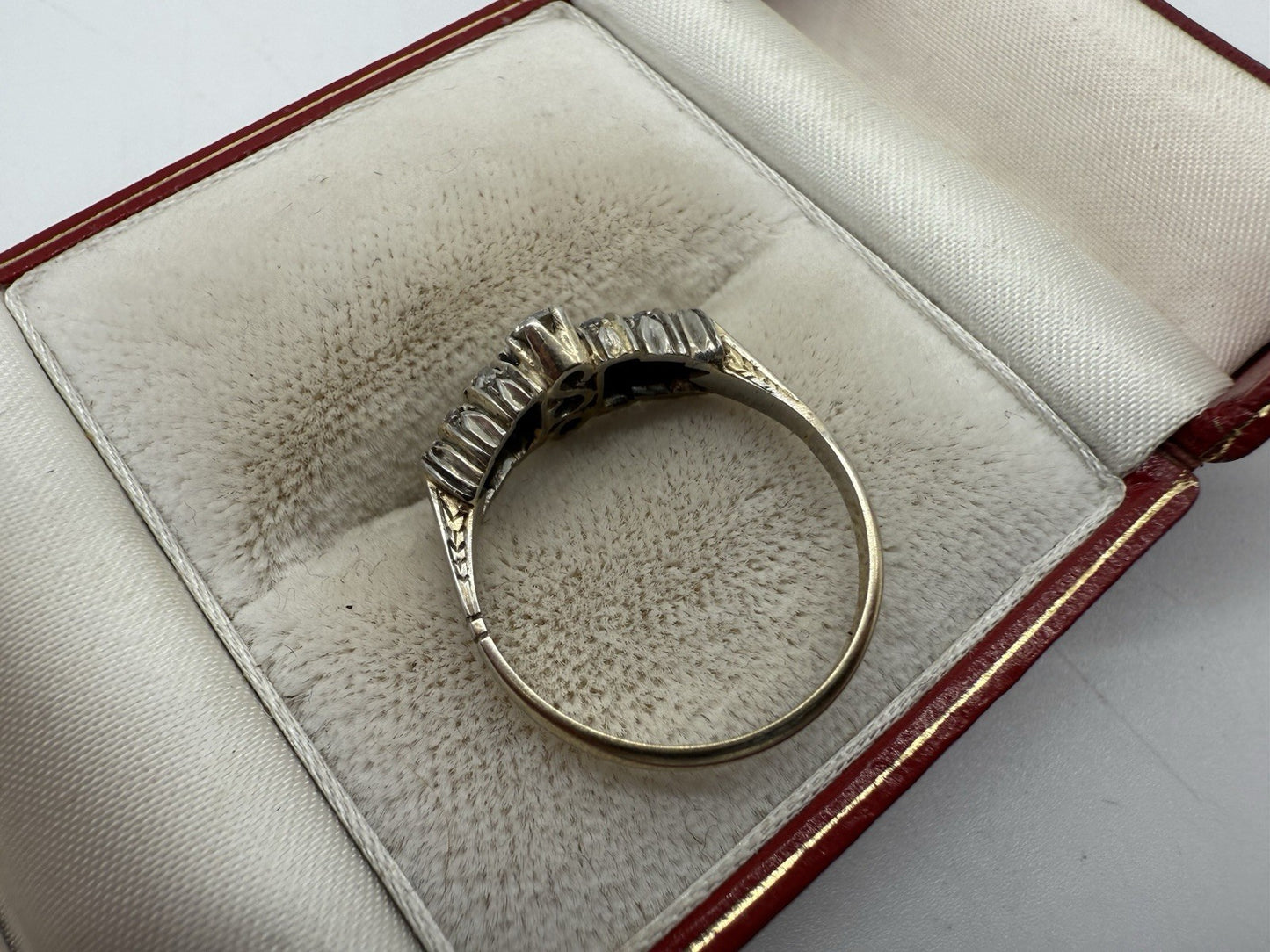ANTIKER RING 750 GOLD RUSSLAND - 18 KARAT BICOLOR MIT BRILLANTEN