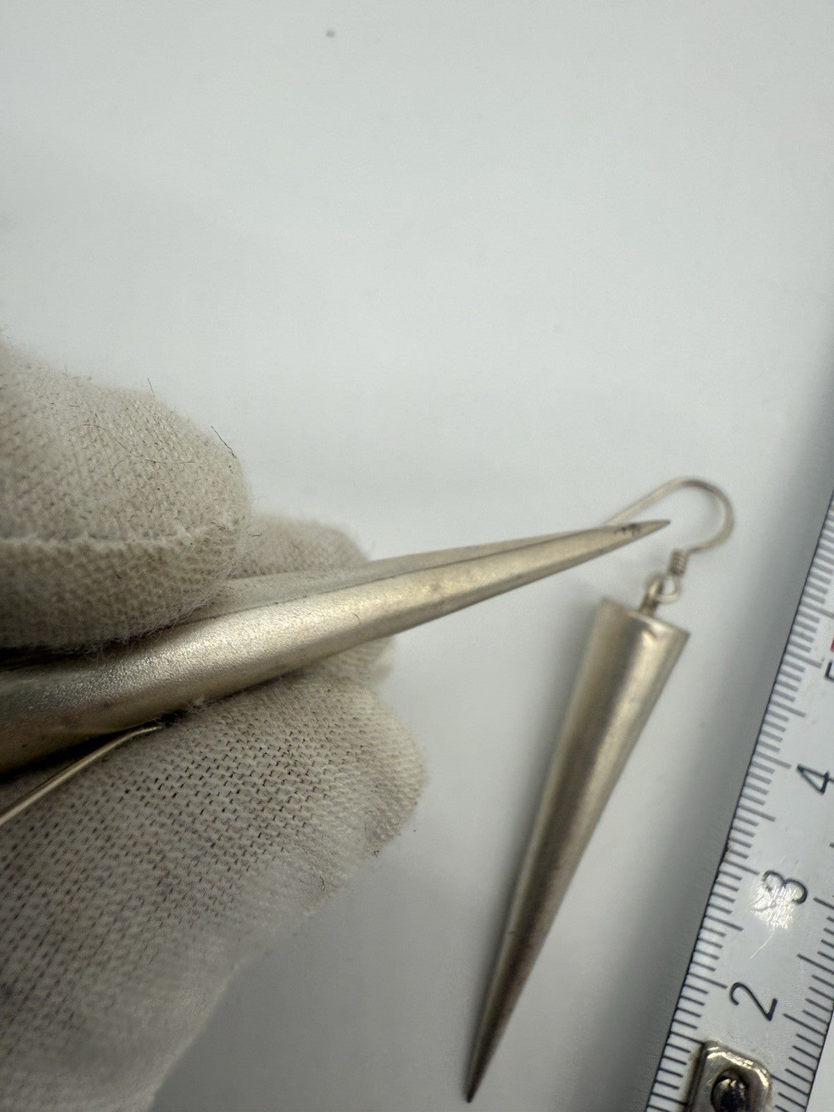 25E144- VINTAGE INDIANER OHRRINGE 925er STERLING SILBER LANGE SPIKE OHRRINGE