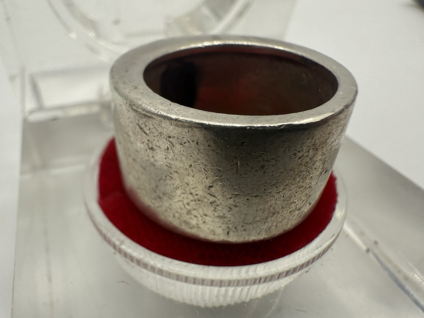 VINTAGE BREITER HANDGEFERTIGTER 925 SILBER RING GR.57