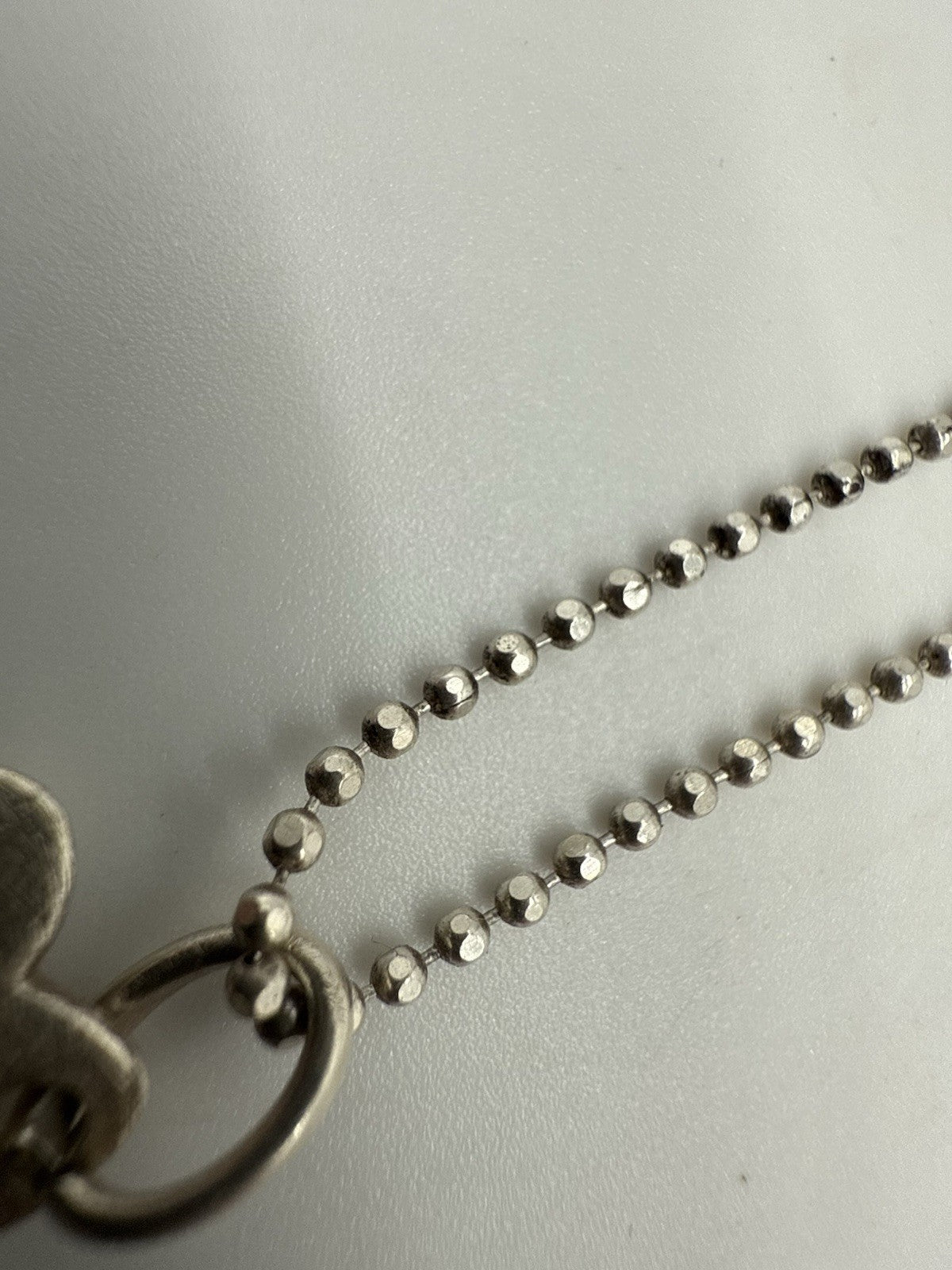 VINTAGE 925 SILBER HERZANHÄNGER MIT KUGELKETTE & OHRRING