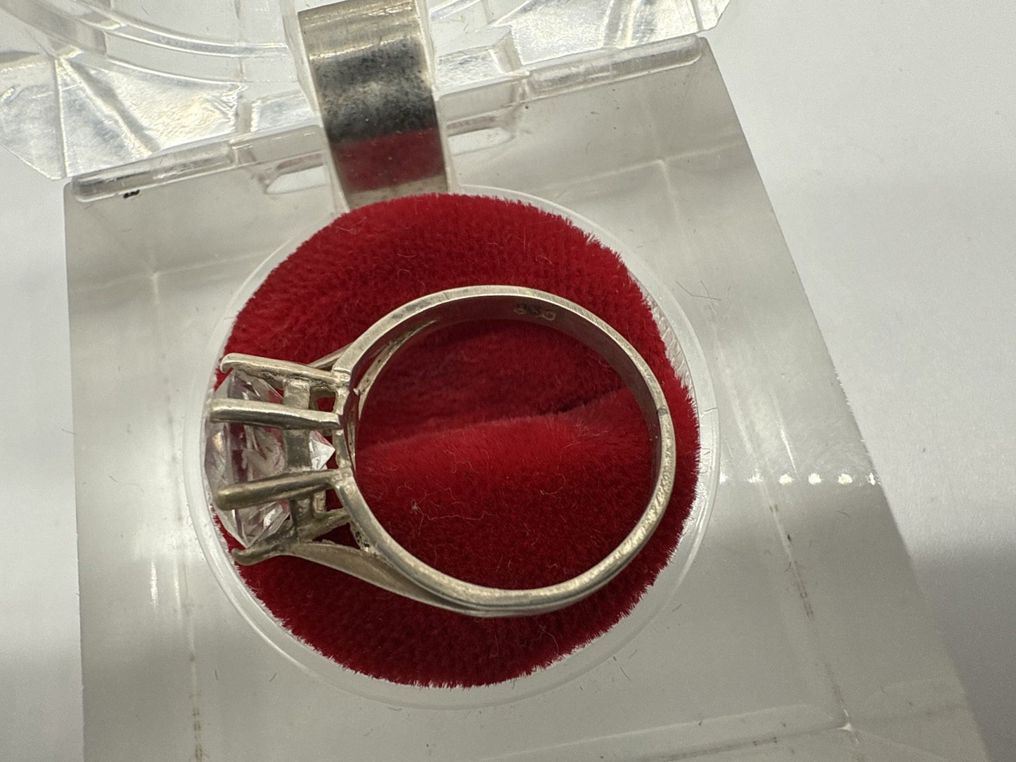 VINTAGE 830 SILBER RING MIT ZIRKONIA GR.50