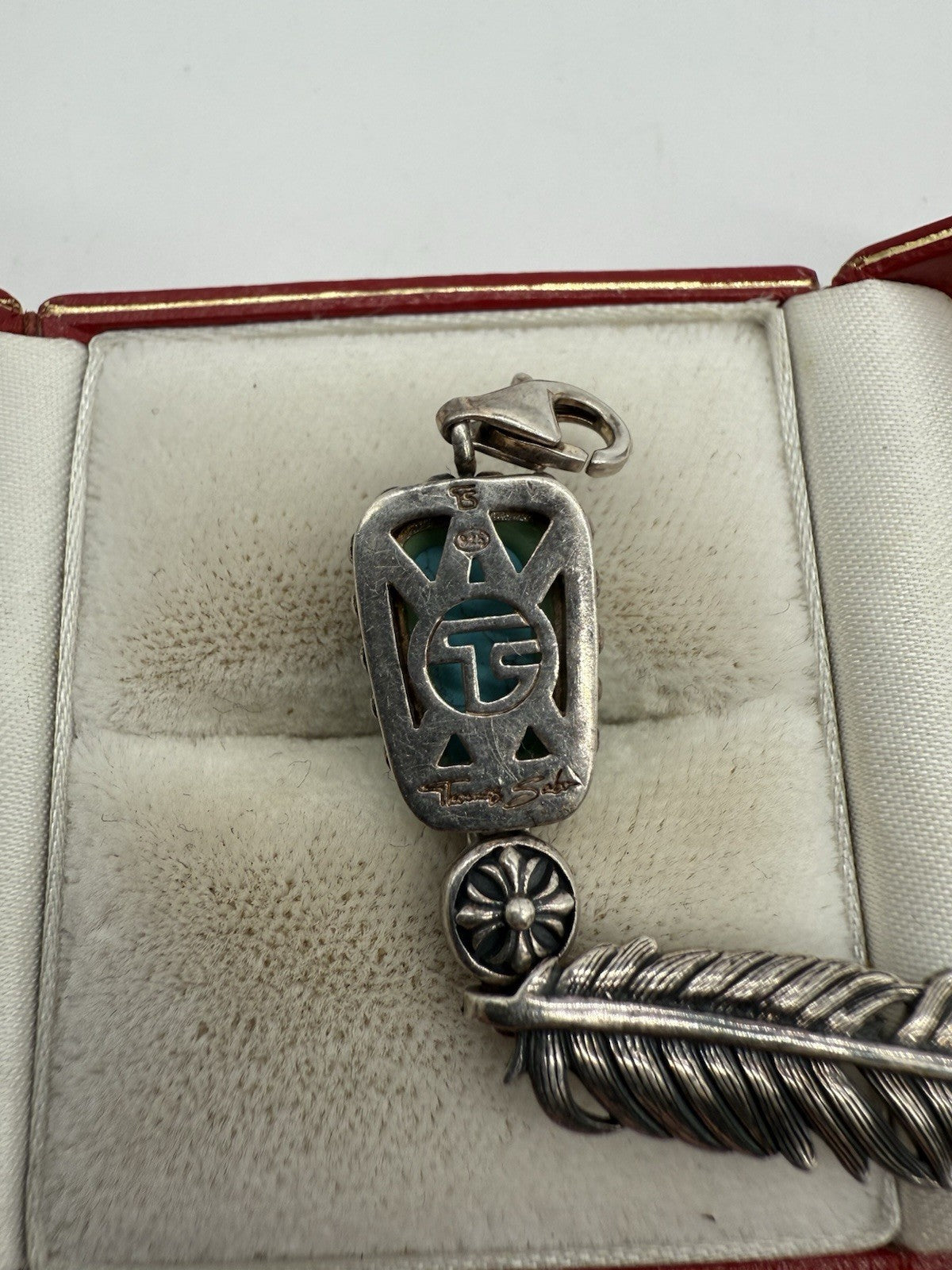 THOMAS SABO ANHÄNGER FEDERN TÜRKIS 925 STERLING SILBER