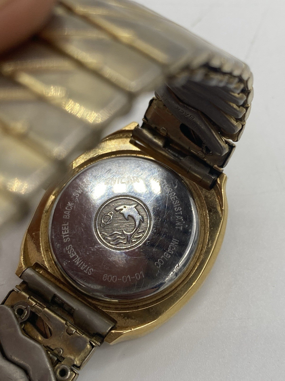 VINTAGE ENICAR REVELATION AUTOMATIK DAMENUHR MIT DATUM LÄUFT