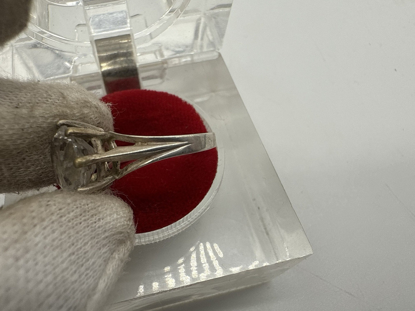 VINTAGE 830 SILBER RING MIT ZIRKONIA GR.50