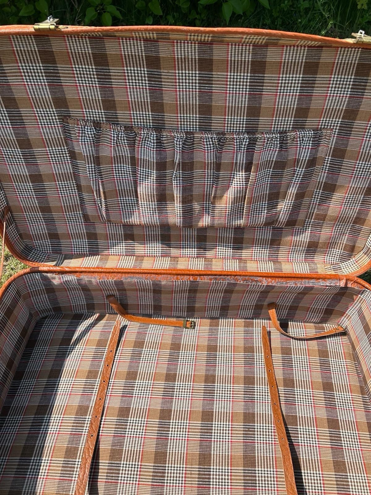 VINTAGE REISEKOFFER LEDERKOFFER 50er JAHRE HARDCASE TASCHE OLDTIMER
