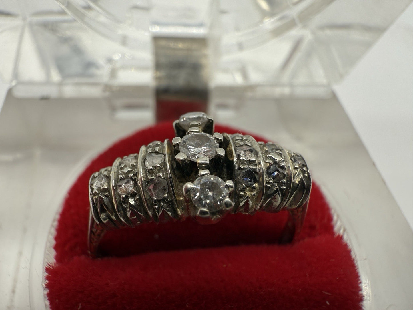 ANTIKER RING 750 GOLD RUSSLAND - 18 KARAT BICOLOR MIT BRILLANTEN