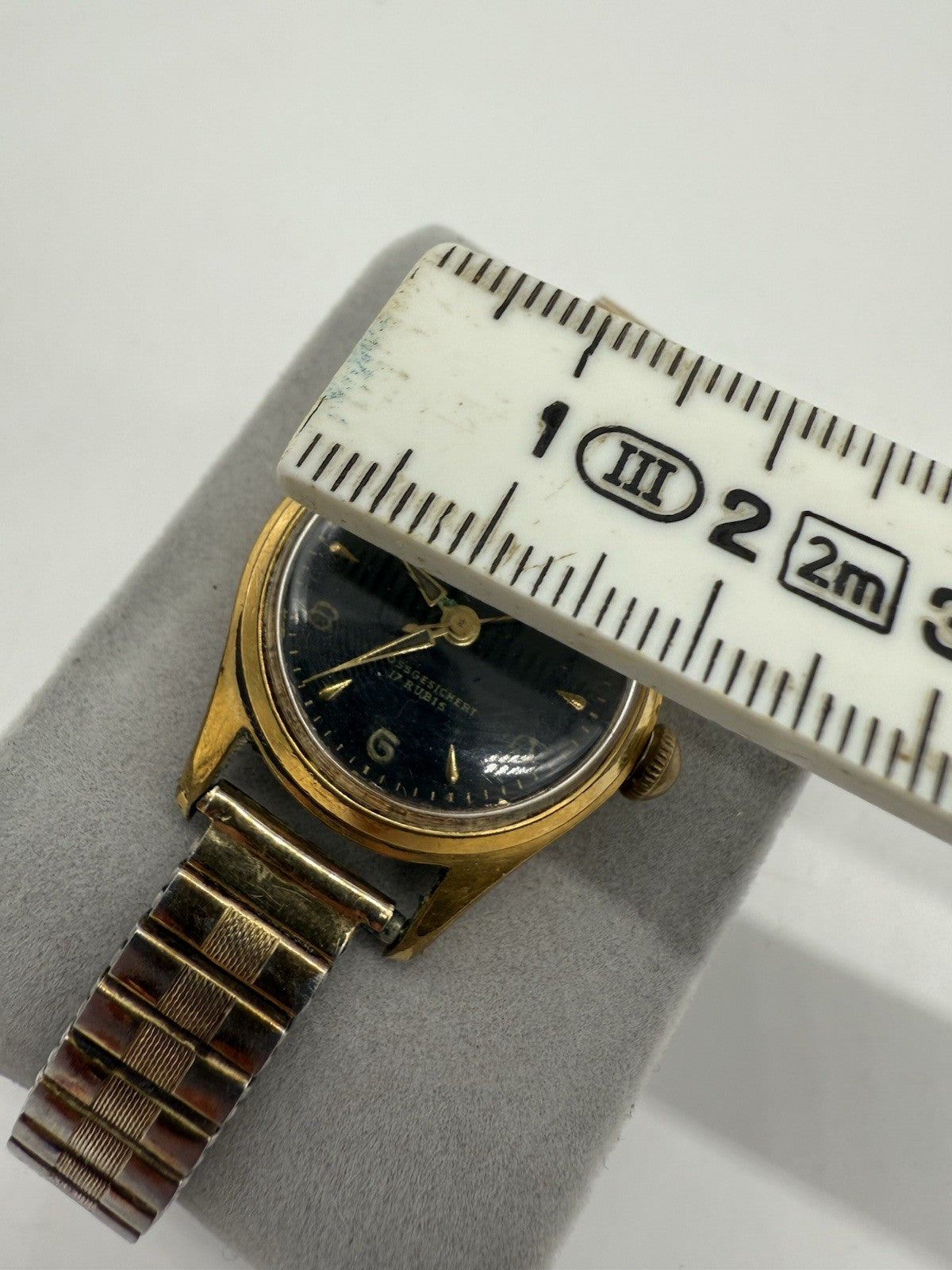 VINTAGE ZENTRA 17 RUBIS DAMEN ARMBANDUHR ELEGANT1960 GOLD PLATED LÄUFT