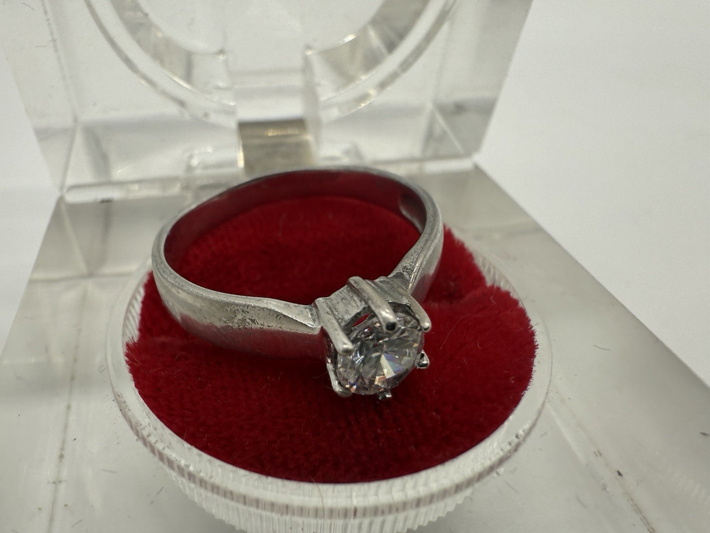 NOSTALGISCHER VINTAGE SILBERRING MIT ZIRKONIA 925 SILBER GR. 59