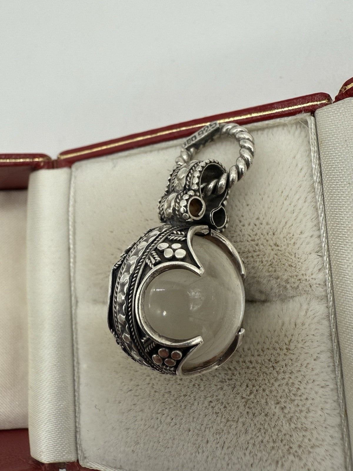 GROßER 925 STERLING SILBER GOTLAND KRISTALLKUGEL ANHÄNGER