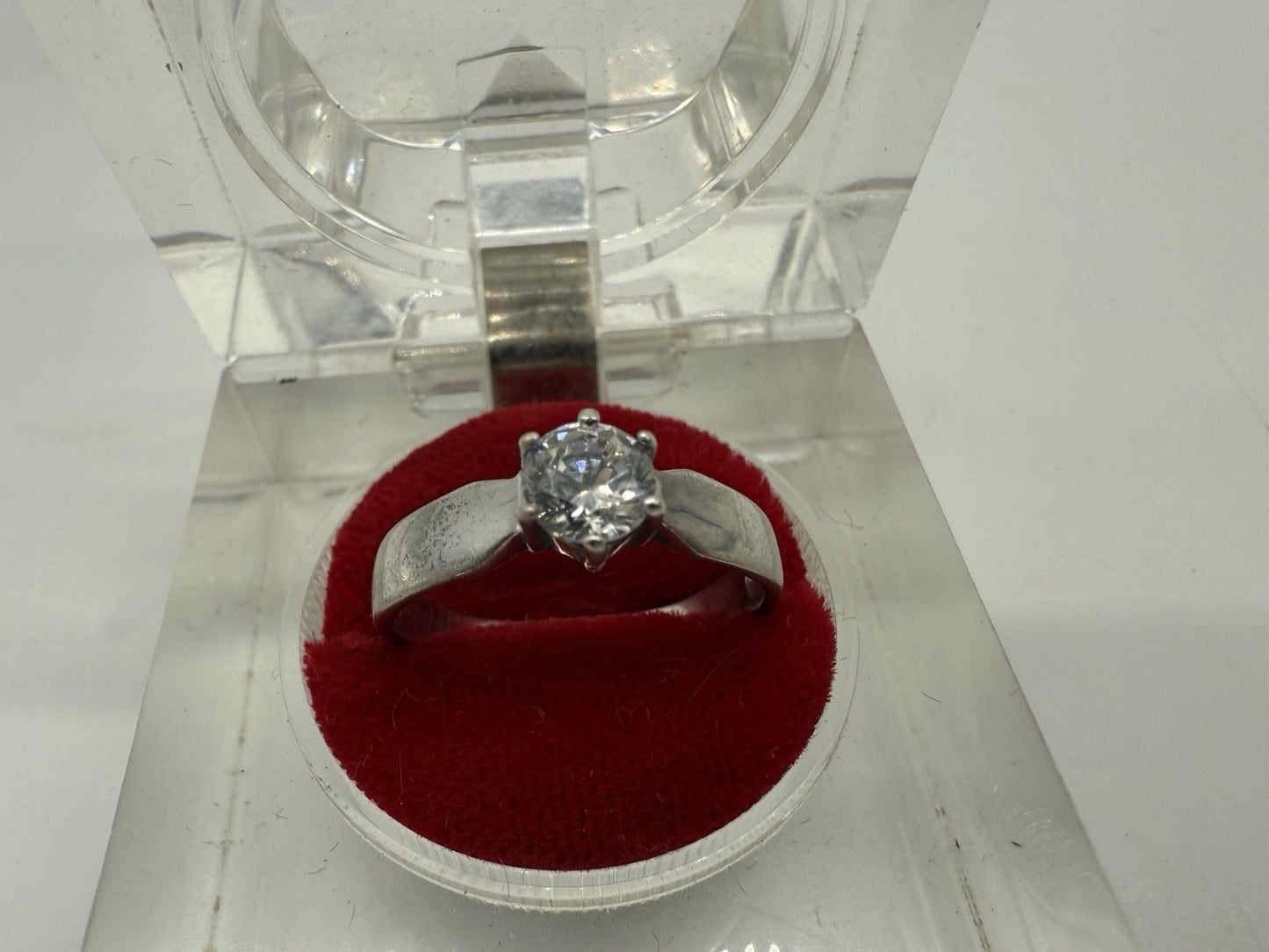 NOSTALGISCHER VINTAGE SILBERRING MIT ZIRKONIA 925 SILBER GR. 59