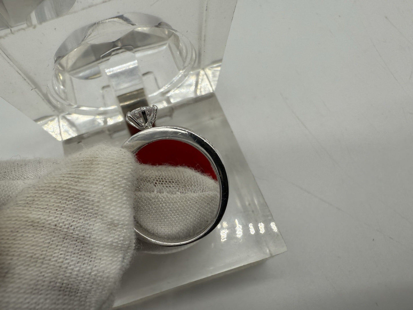 FUNKELNDER 925 SILBER RING MIT ZIRKONIA BESATZ GR.55