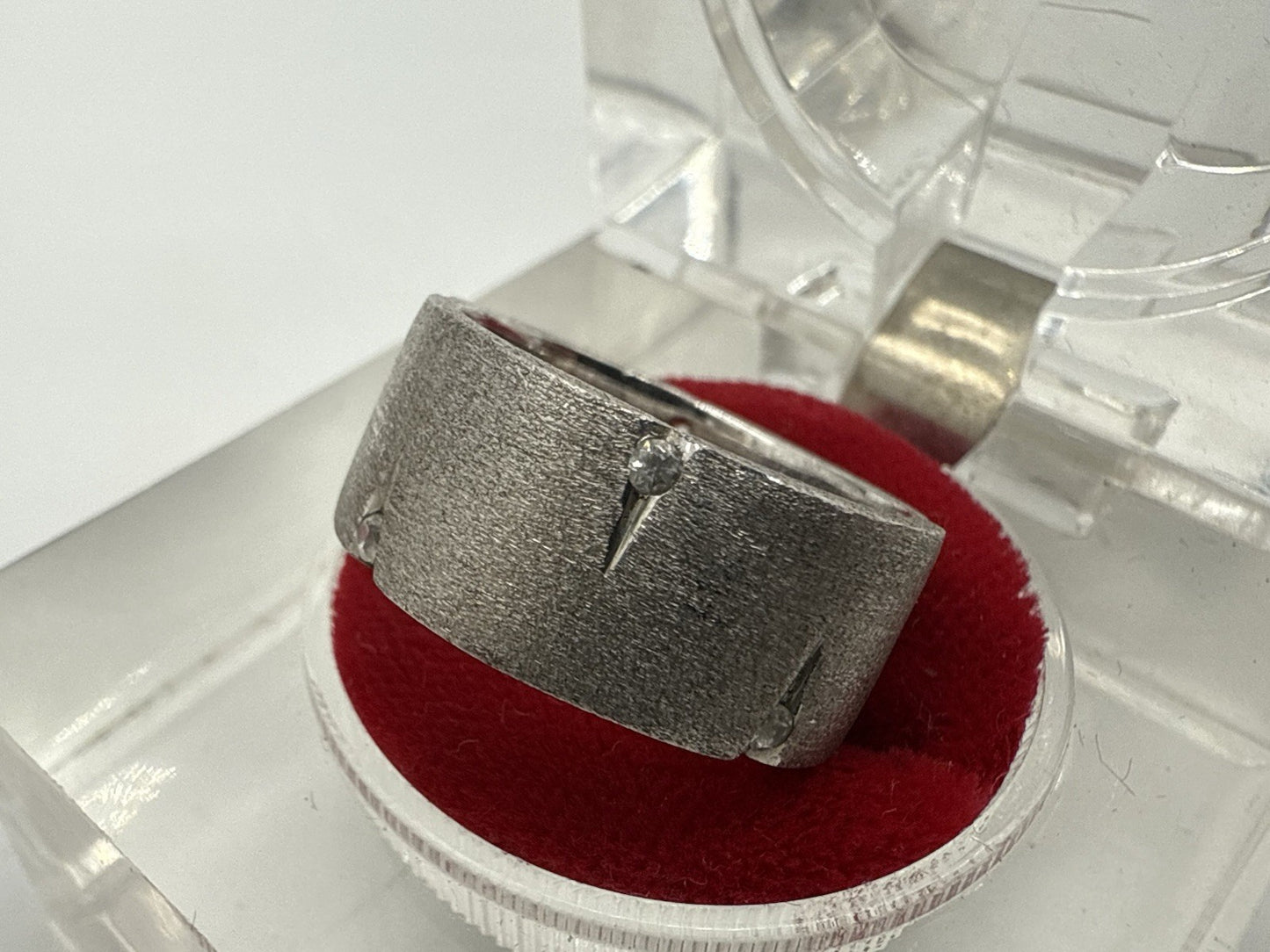 STILVOLL BREITER 925 STERLING SILBER BAND RING MIT ZIRKONIA GR.59