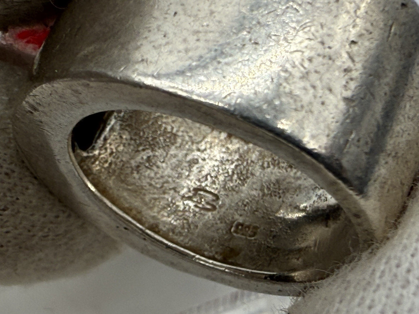 VINTAGE BREITER HANDGEFERTIGTER 925 SILBER RING GR.57