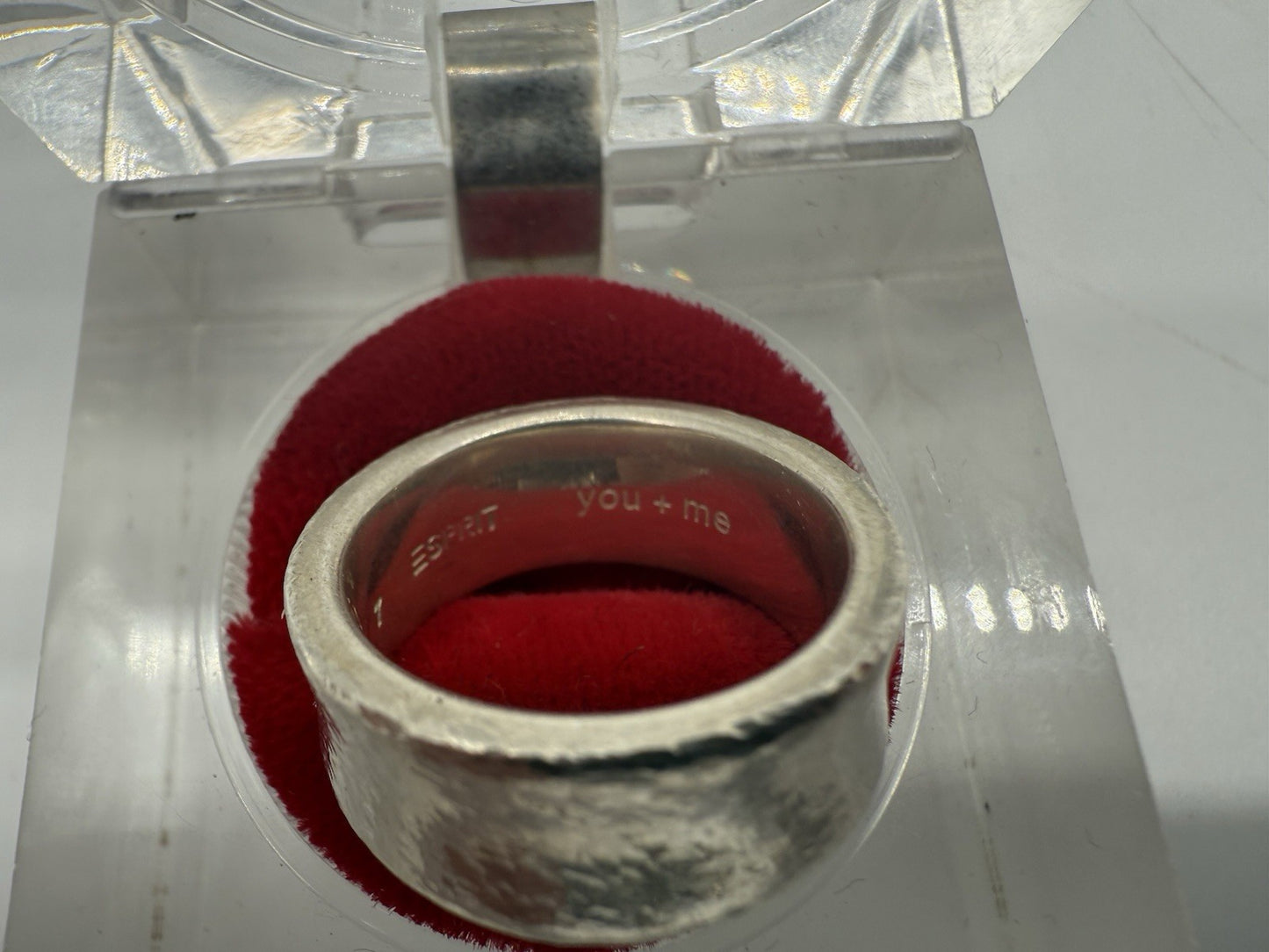 VINTAGE ESPRIT RING 925 SILBER ZEITLOSER RING YOU + ME KOLLEKTION GR.56