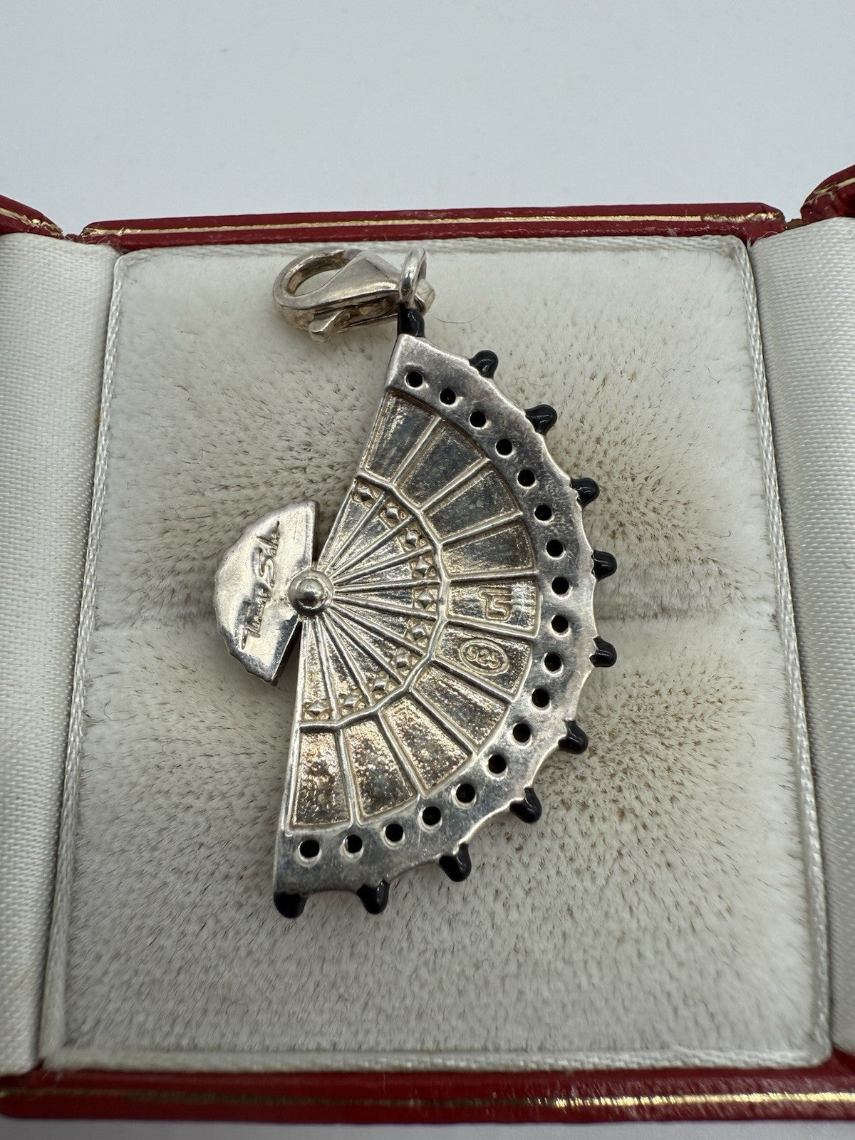 THOMAS SABO FÄCHER-ANHÄNGER MIT SCHWARZER EMAILLE 925 STERLING SILBER