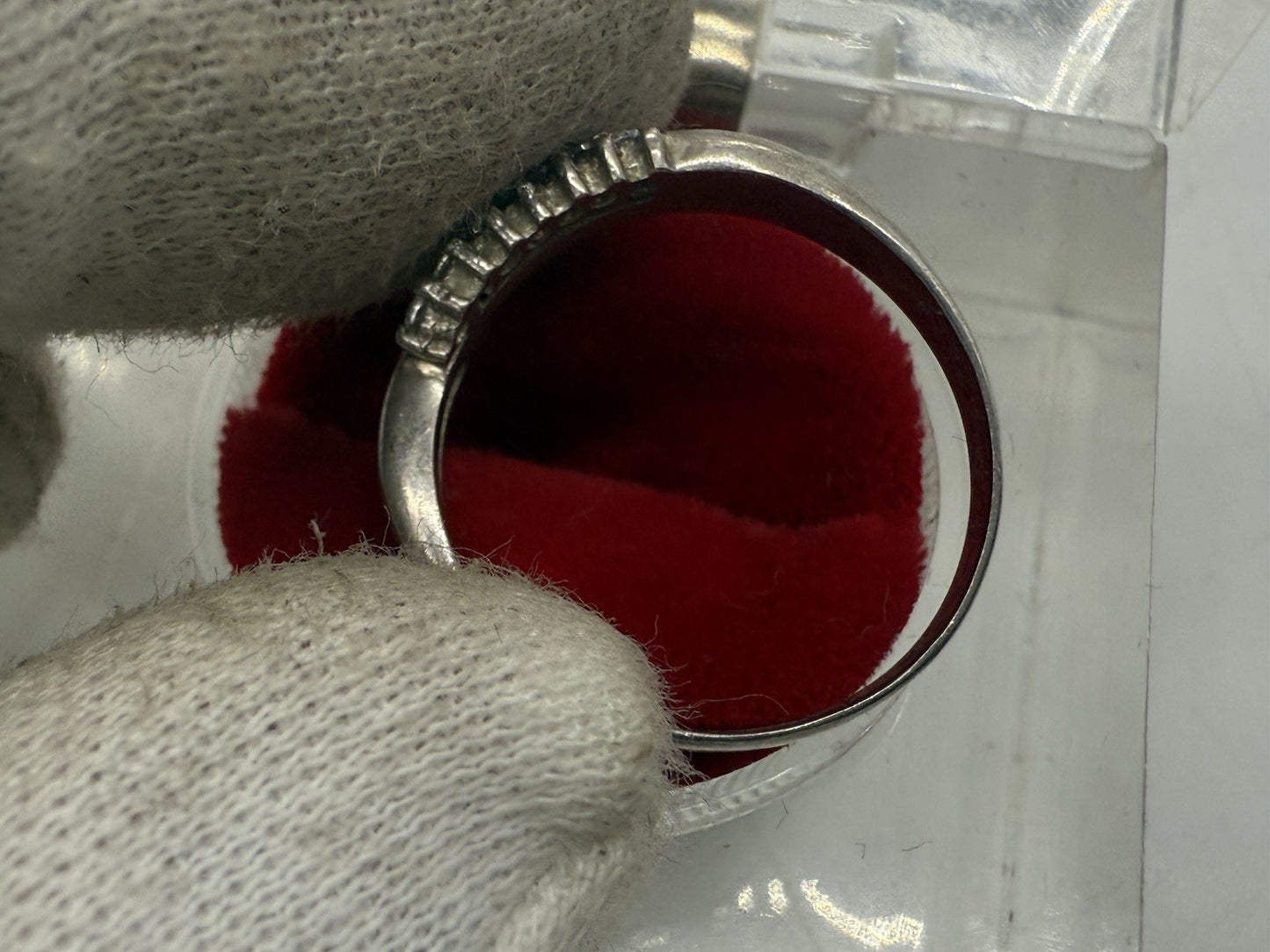 VINTAGE 925 SILBER DAMEN RING EDEL ELEGANT MIT ZIRKONIA GR.60