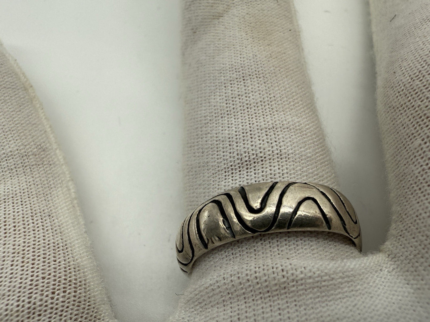VINTAGE JUGENDSTIL SILBER RING 925 SILBER HANDGEMACHT GR.61