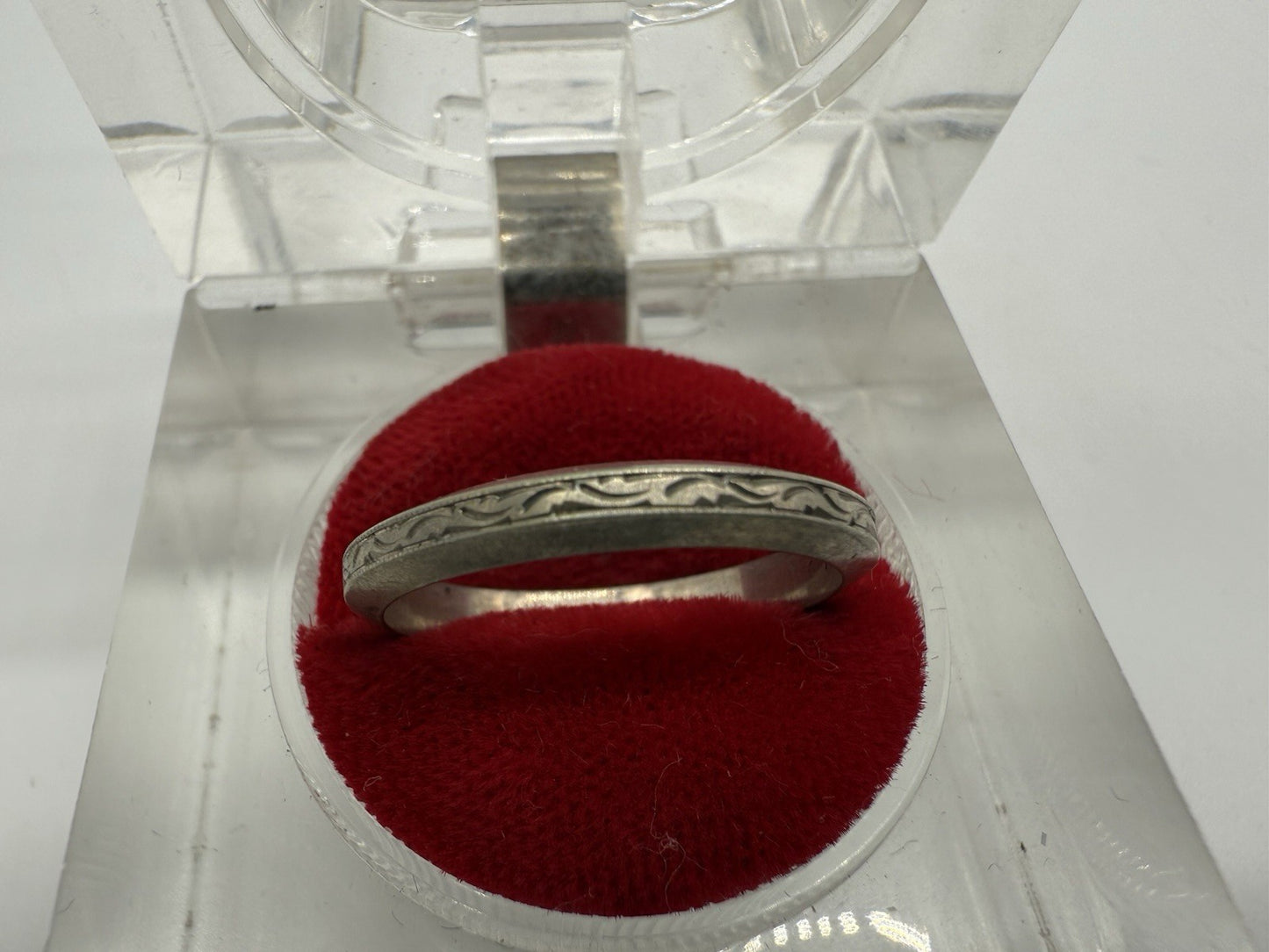 ANTIKER 800 SILBER RING MIT MUSTER GR.61