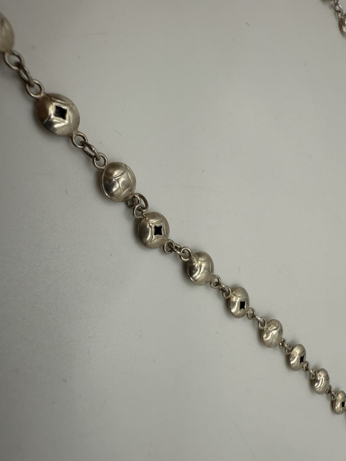 EXKLUSIVE 925 SILBER KUGELKETTE STILVOLLE HANDARBEIT SILBER KETTE