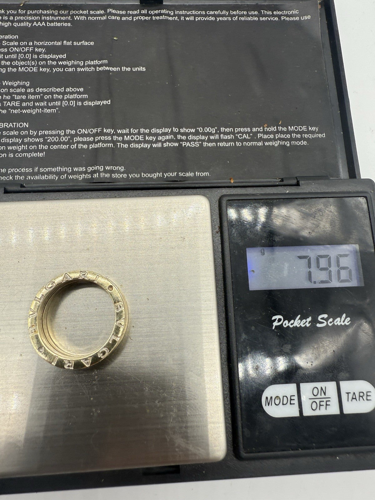 ORIGINAL BVLGARI RING 750 GELBOLD 18K GR.54