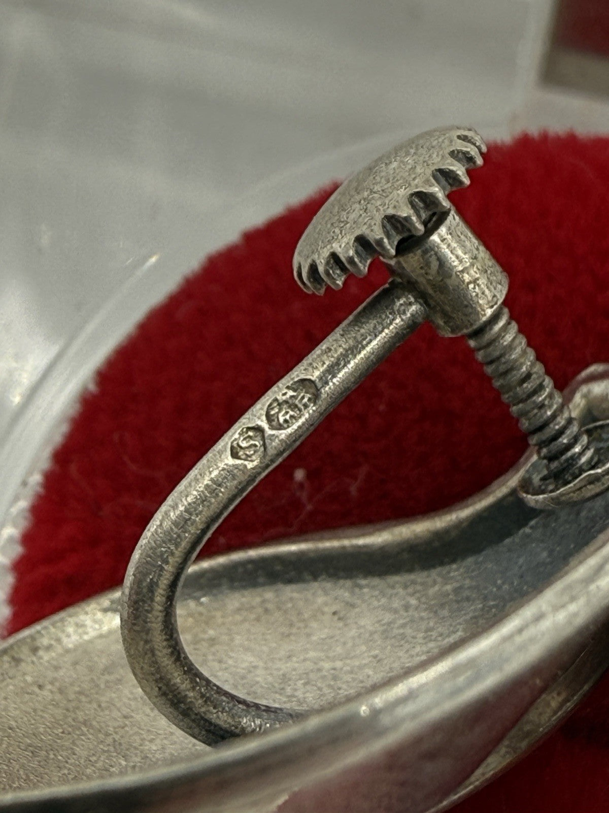 VINTAGE SILBER OHRRINGE SCHWEDEN SKANDINAVIEN 1970er JAHRE