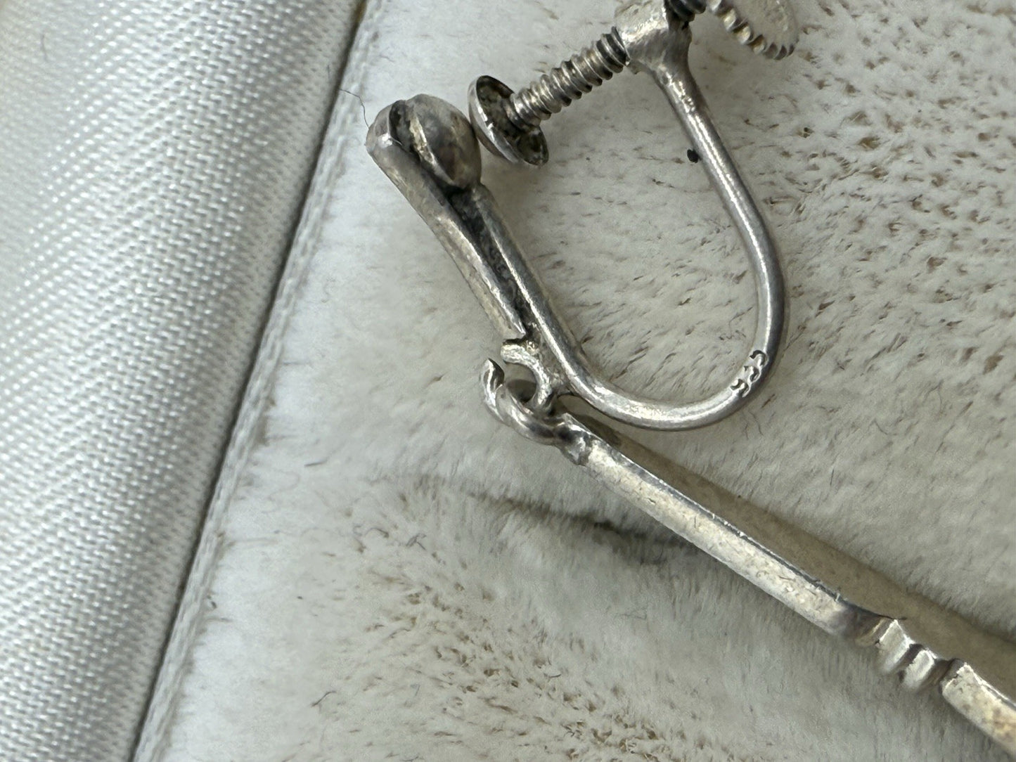 ART DECO OHRRINGE 830er SILBER SCHWEDEN SKANDINAVIEN ANTIKE MARKASITEN