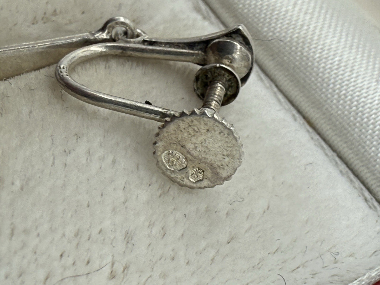ART DECO OHRRINGE 830er SILBER SCHWEDEN SKANDINAVIEN ANTIKE MARKASITEN