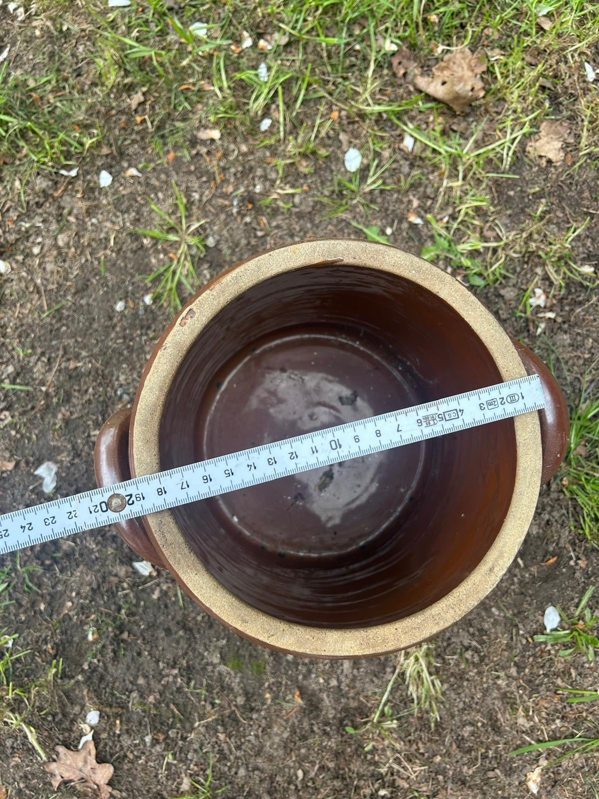 ANTIKER PFLANZENTOPF, GARTENDEKO, STEINGUTTOPF, ALTER TONTOPF