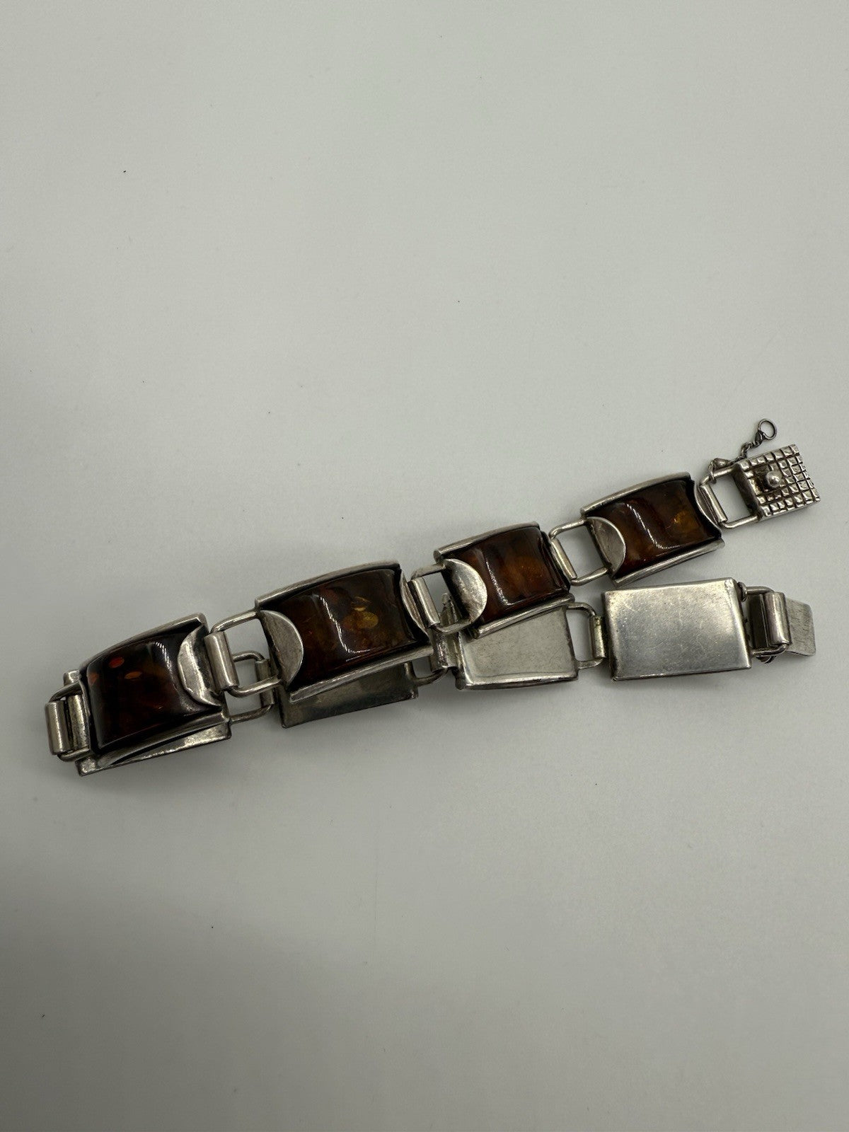 VINTAGE BERNSTEIN ARMBAND 800 SILBER 25,5cm
