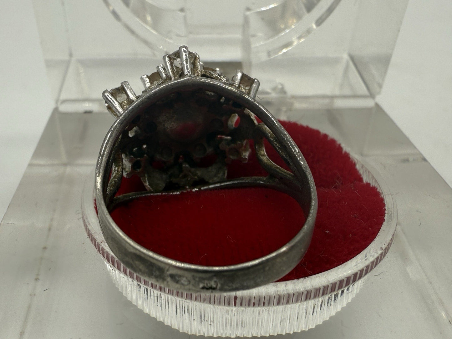 KLASSISCHER SCHÖNER RING MIT PERLE UND ZIRKONIA 800 SILBER VINTAGE GR.54
