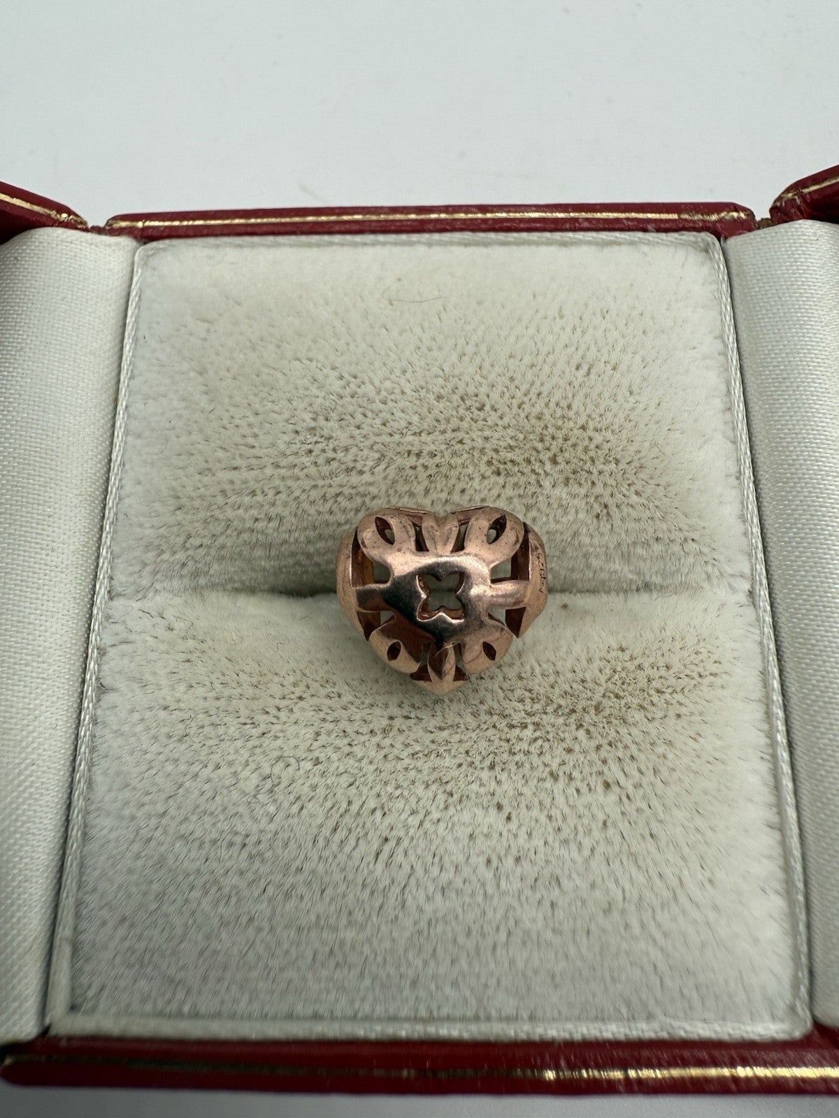 THOMAS SABO KARMA BEADS HERZ 925 STERLING SILBER ROSE VERGOLDET CHARM