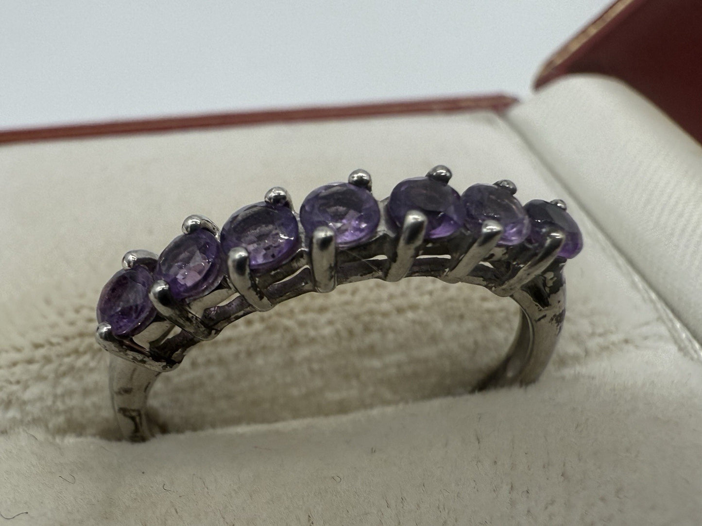 DAMEN RING 925 STERLING SILBER MIT LILA STEIN AMETHYST? GR.59