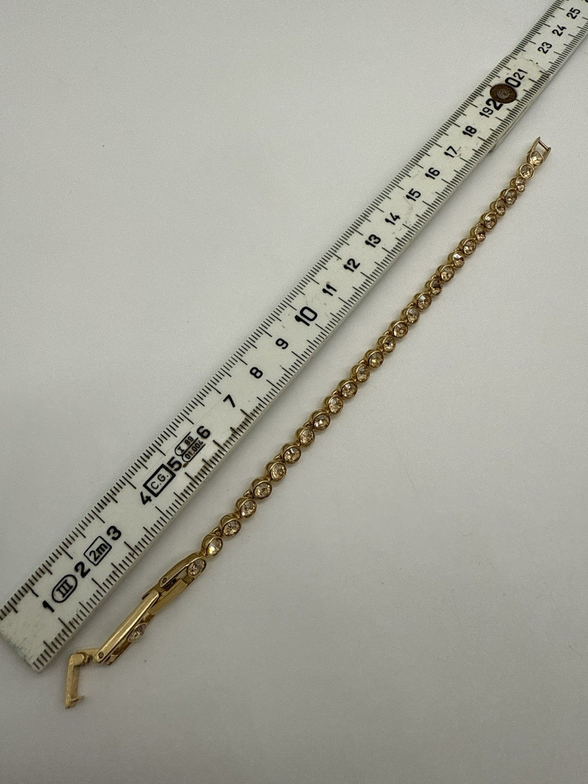 VINTAGE SWAROVSKI TENNIS ARMBAND CITRIN VERGOLDET