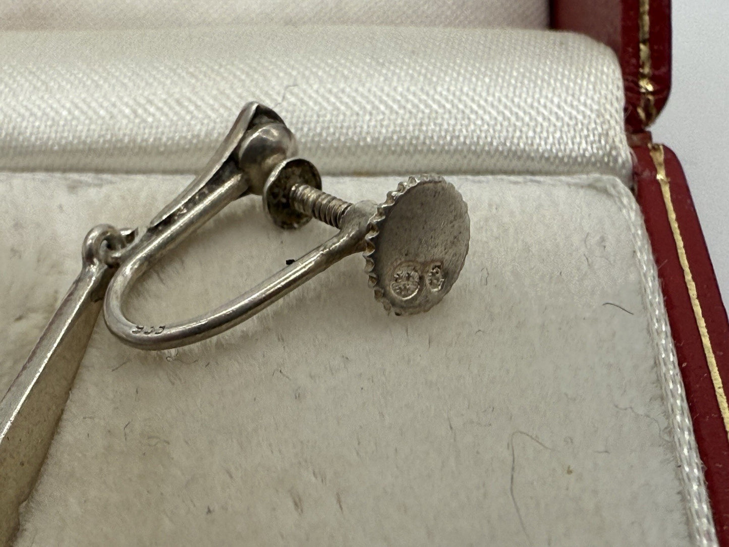 ART DECO OHRRINGE 830er SILBER SCHWEDEN SKANDINAVIEN ANTIKE MARKASITEN