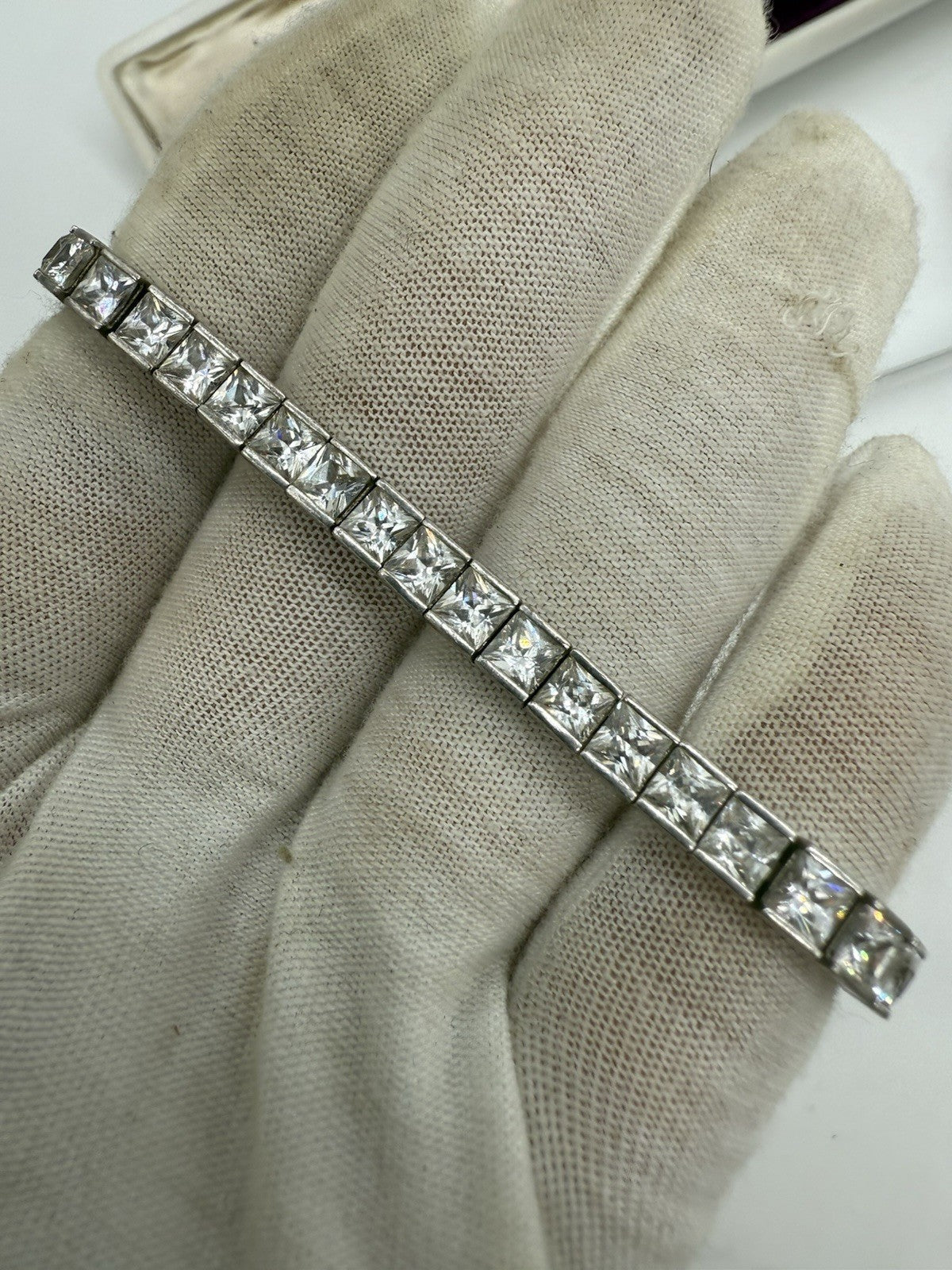 HOCHWERTIGES ZIRKONIA TENNIS ARMBAND 925er STERLING SILBER MIT ETUI