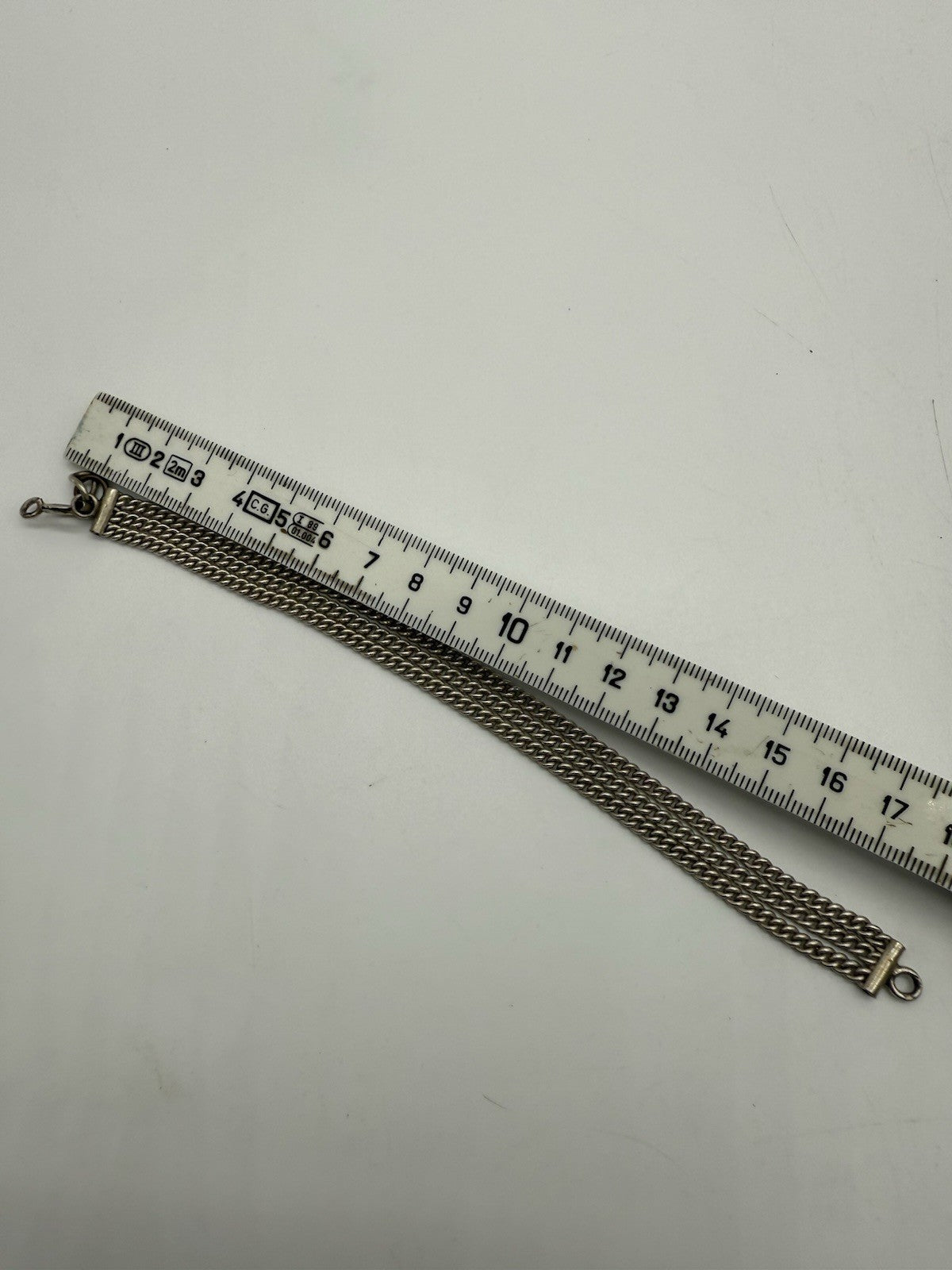 VINTAGE 925 SILBER ARMBAND - DREIREIHIG - PANZERKETTE - HANDARBEIT