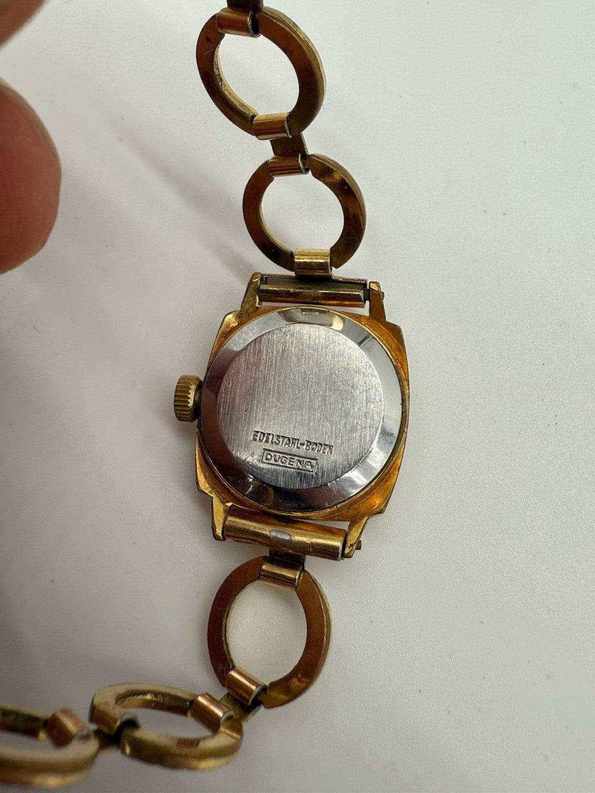 VINTAGE DUGENA SPORTY ARMBANDUHR ART DECO DAMEN VERGOLDET LÄUFT